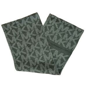 Michael Kors Charcoal Gray & White MK Logo Pin Dot Infinity Scarf